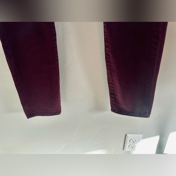 7 FOR ALL MANKIND Jeans Gwenevere High-Waist Ankle Skinny Pants Maroon SZ 32 - Picture 9 of 15